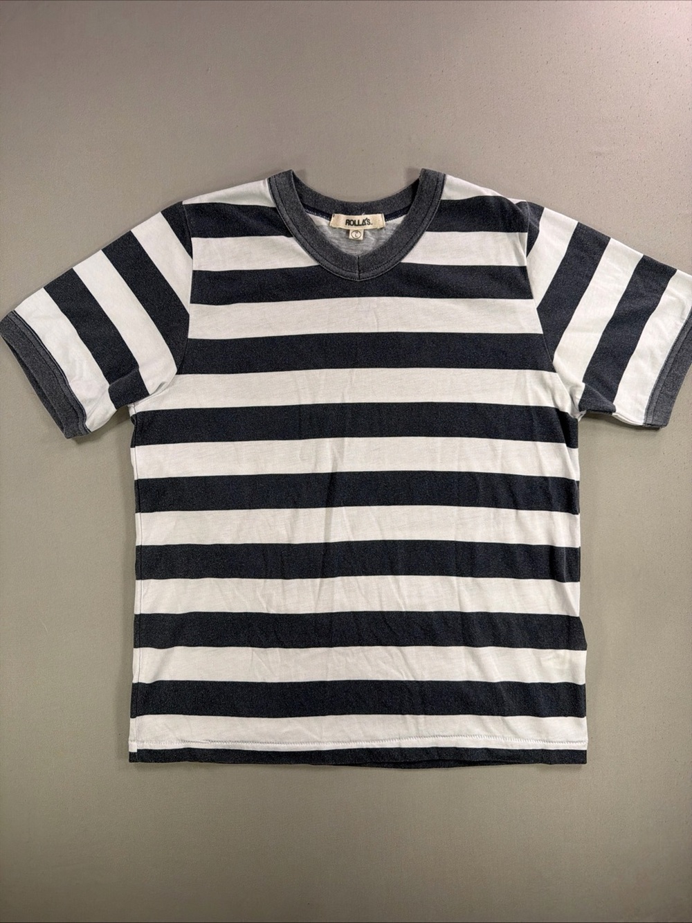 ROLLA'S Black and White Striped Short Sleeve Tee